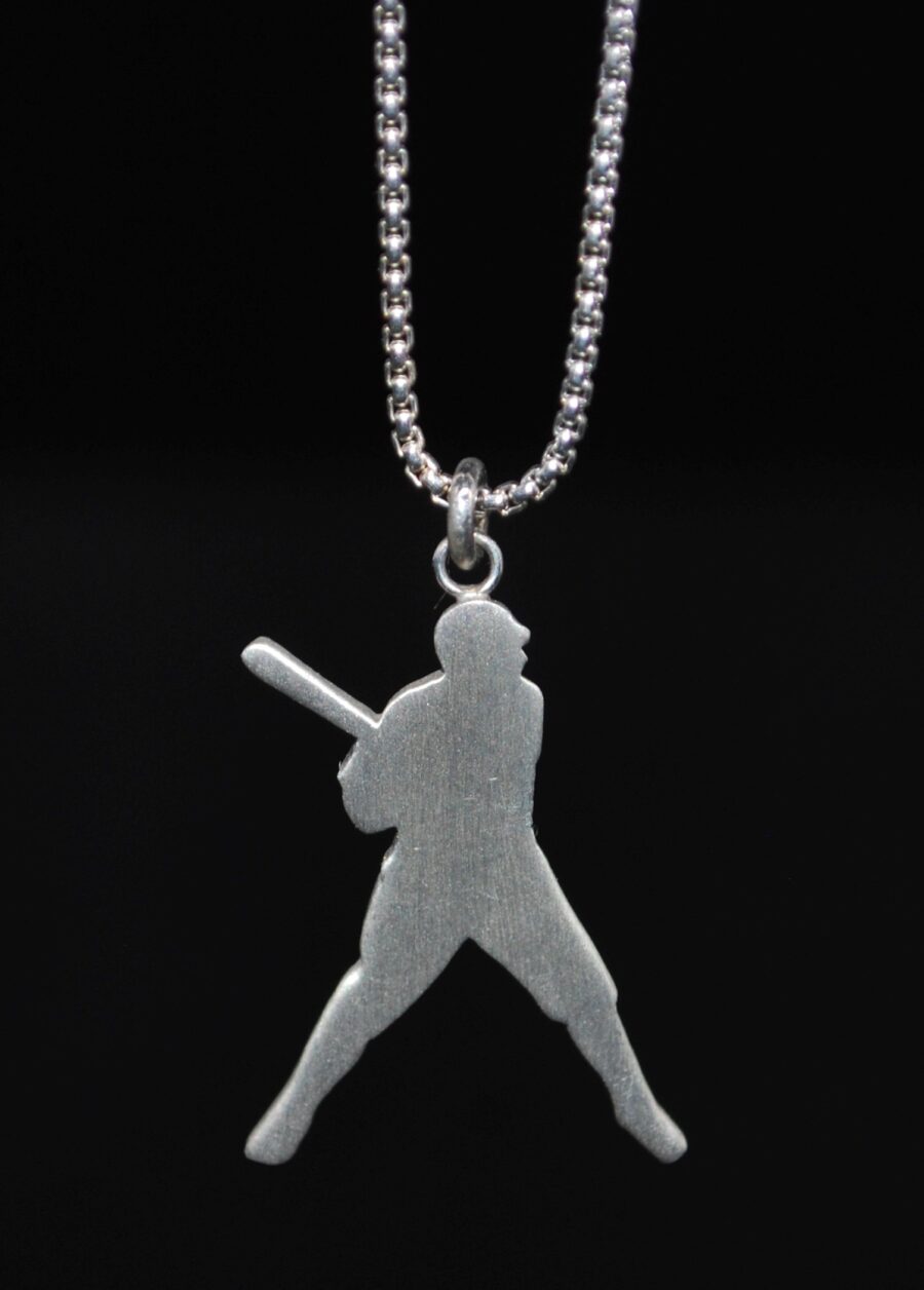 Pastime Creatives Signature Sterling Silver  “Hit King” Pendant and Chain - Image 2